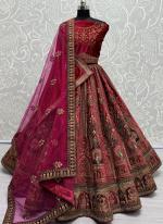 Velvet Rani Bridal Wear Embroidery Work Lehenga Choli